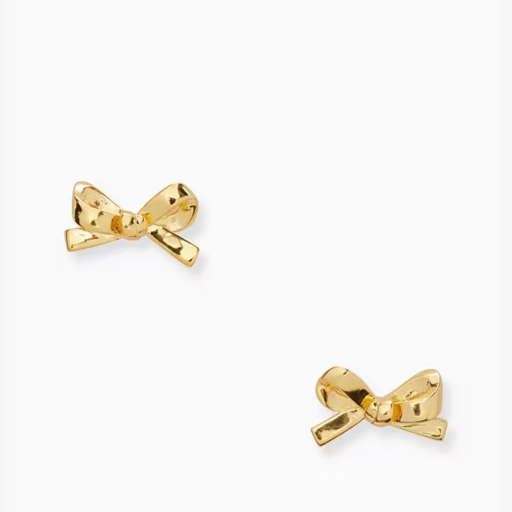 Kate Spade Skinny Mini Gold Bow Stud Earrings